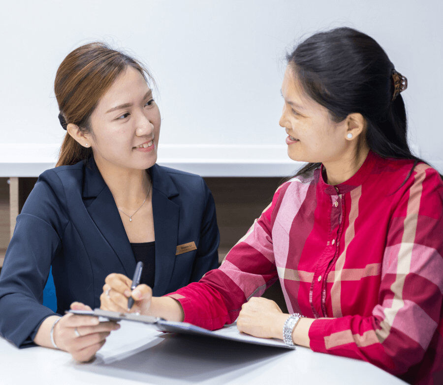 matilda staff talking to person