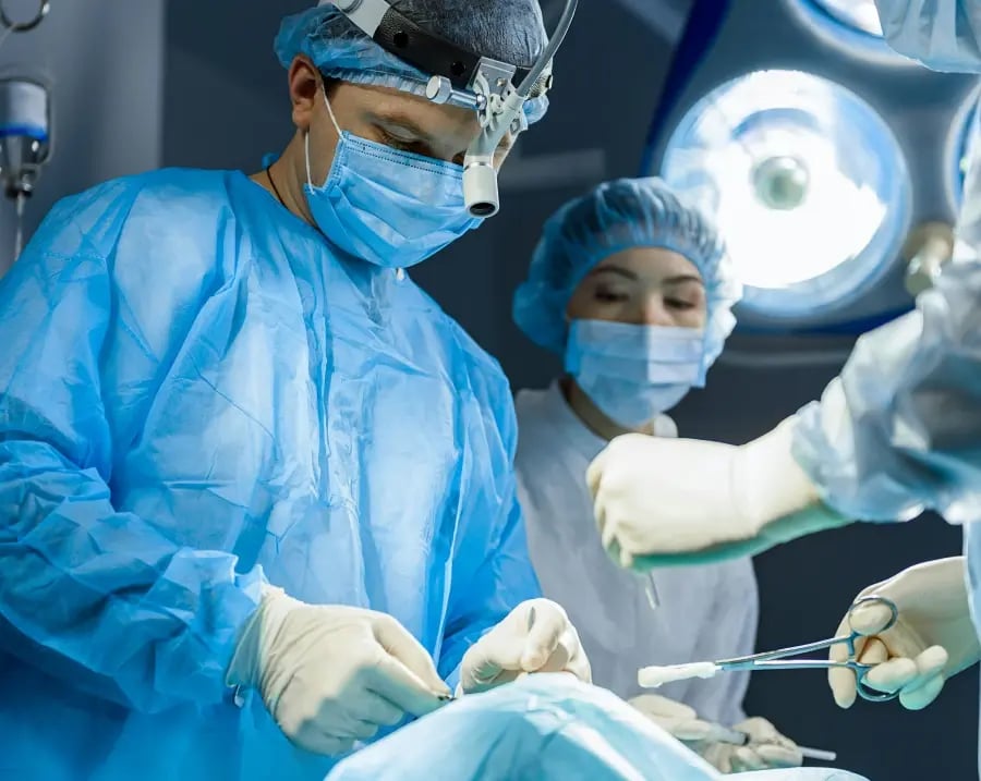 doctor and a nurse in an operating theatre