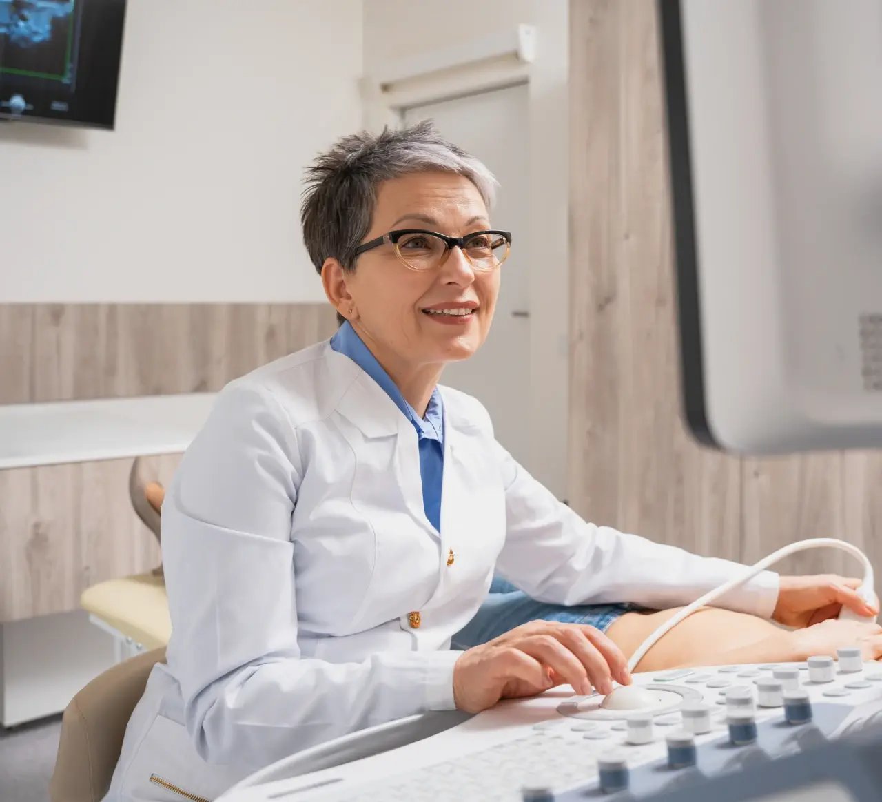 doctor performing medical test