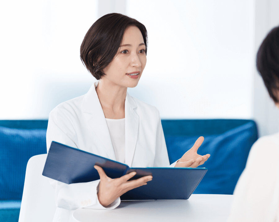 doctor explaining report