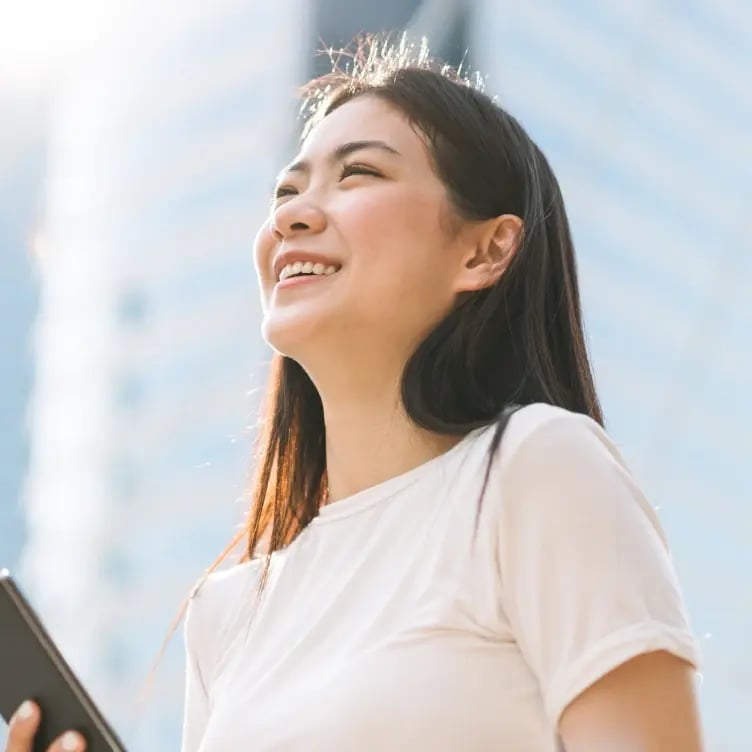 cheerful woman