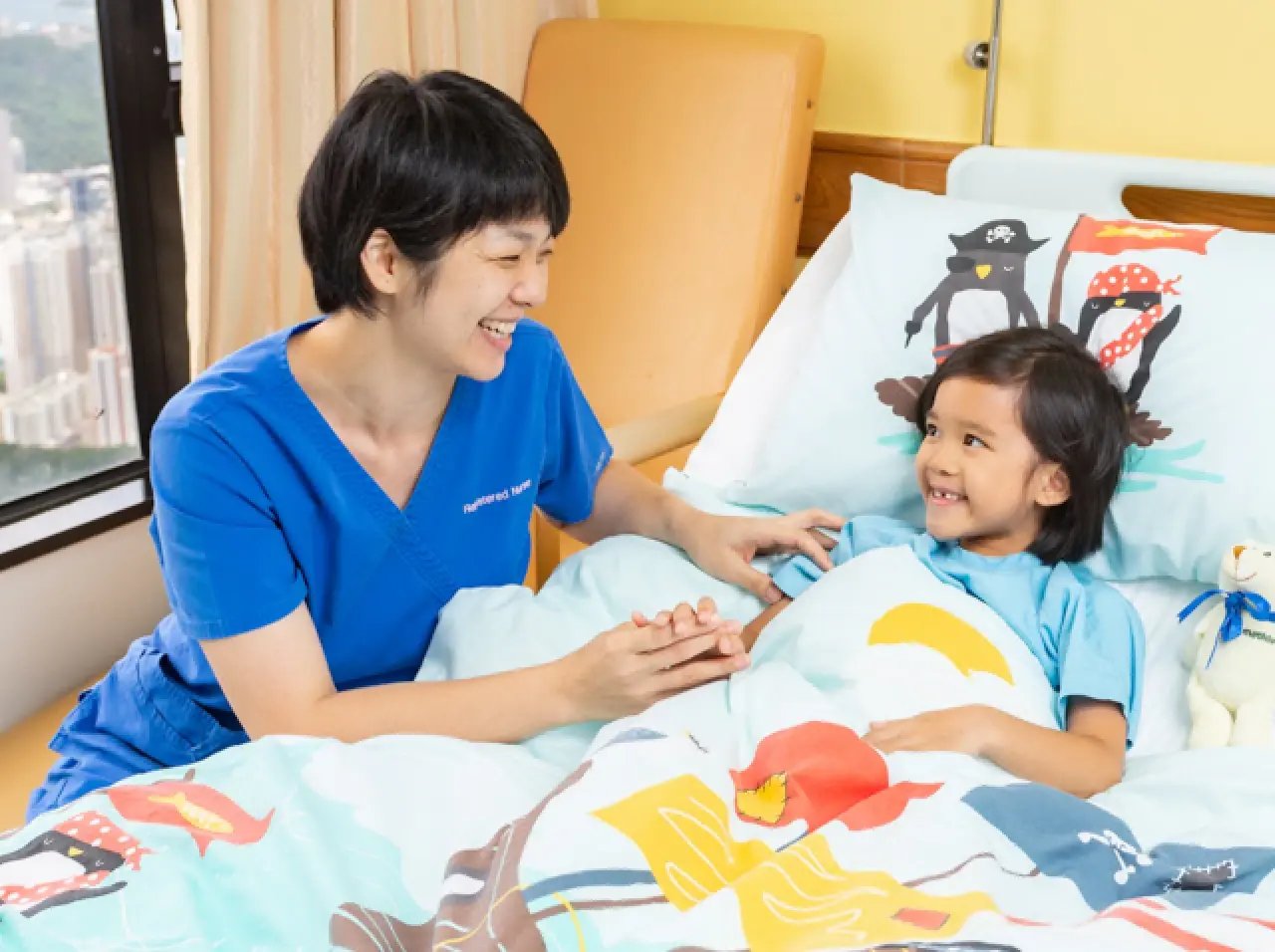 nurse caring for child