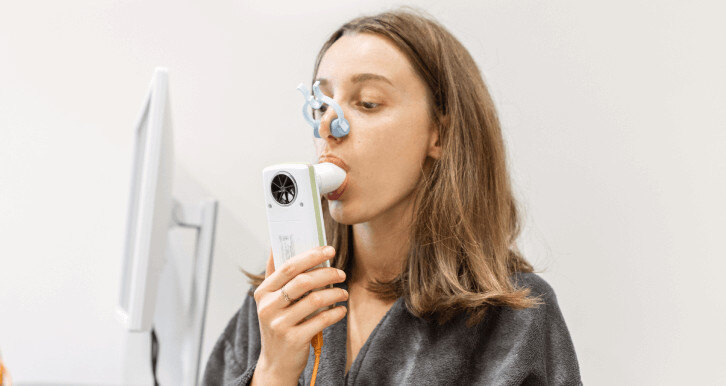 women receiving respiratory test